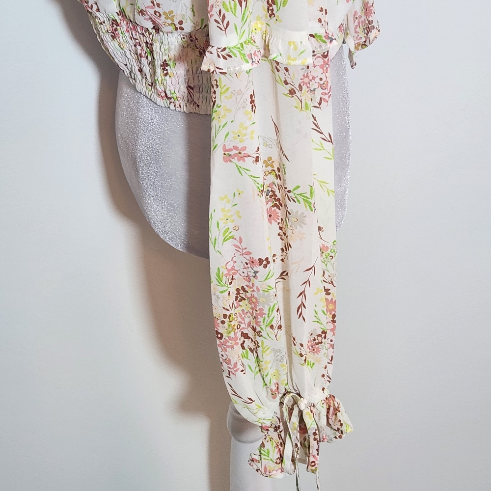 Forever 21 Pink Floral Cropped Top Size Large NWOT - Picture 3 of 9
